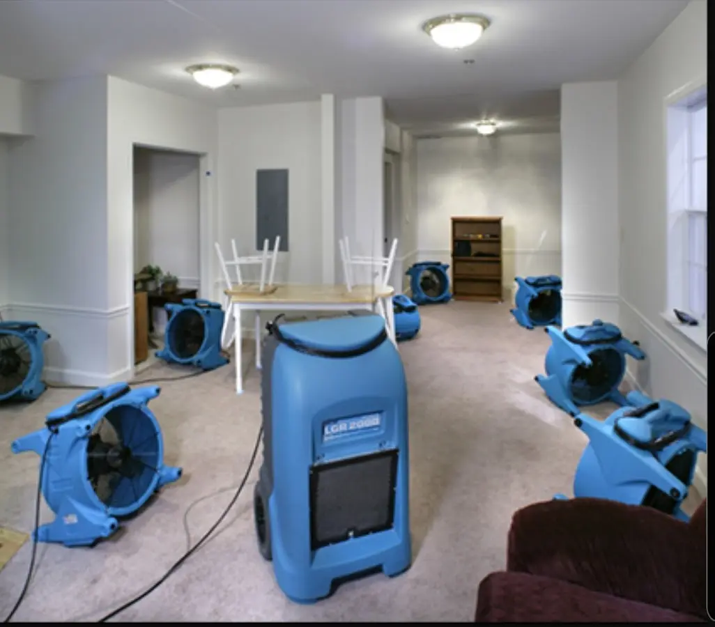 Air movers and dehumidifier setup for Water Extraction & Removal in Tarpon Springs